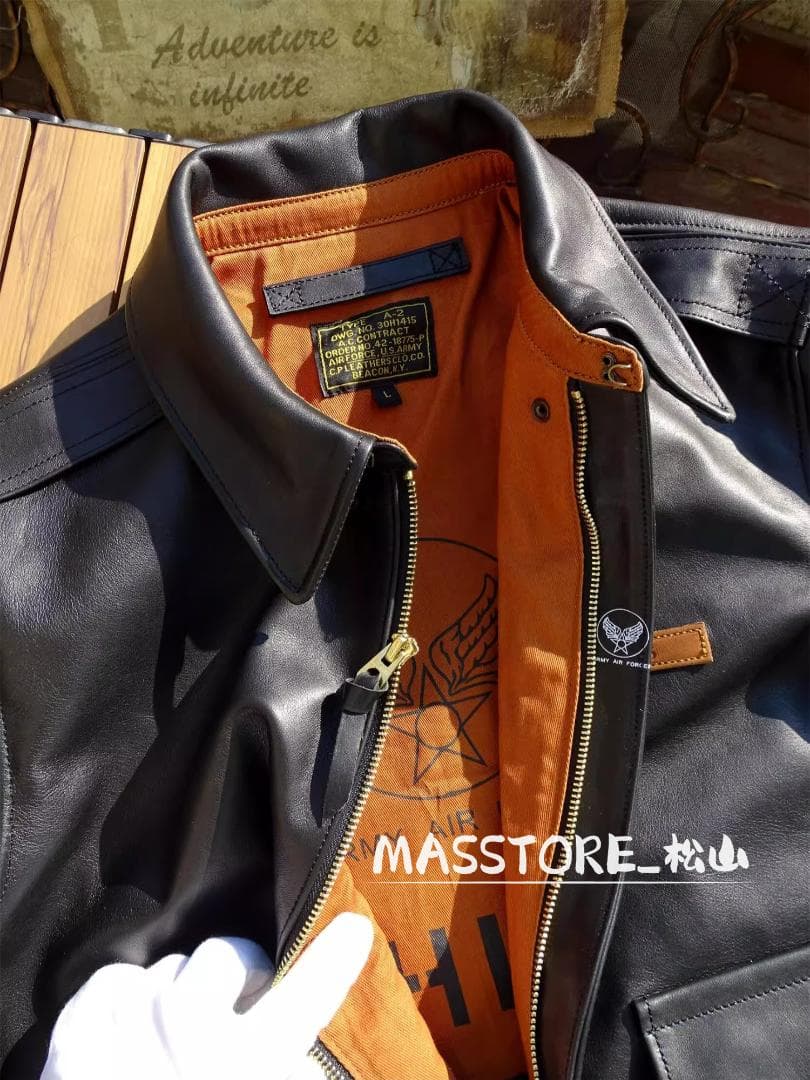 メンズ革ジャン A2 フライトジャケット馬革 本革レザージャケットS-5XL