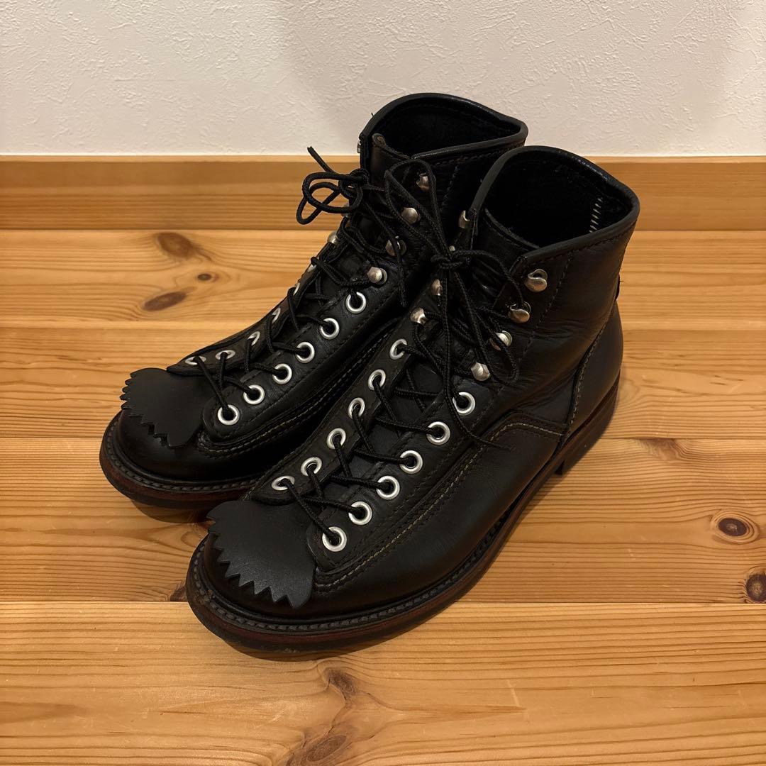 美品　ロンウルフ　カーペンター　ワークブーツ　ブラック