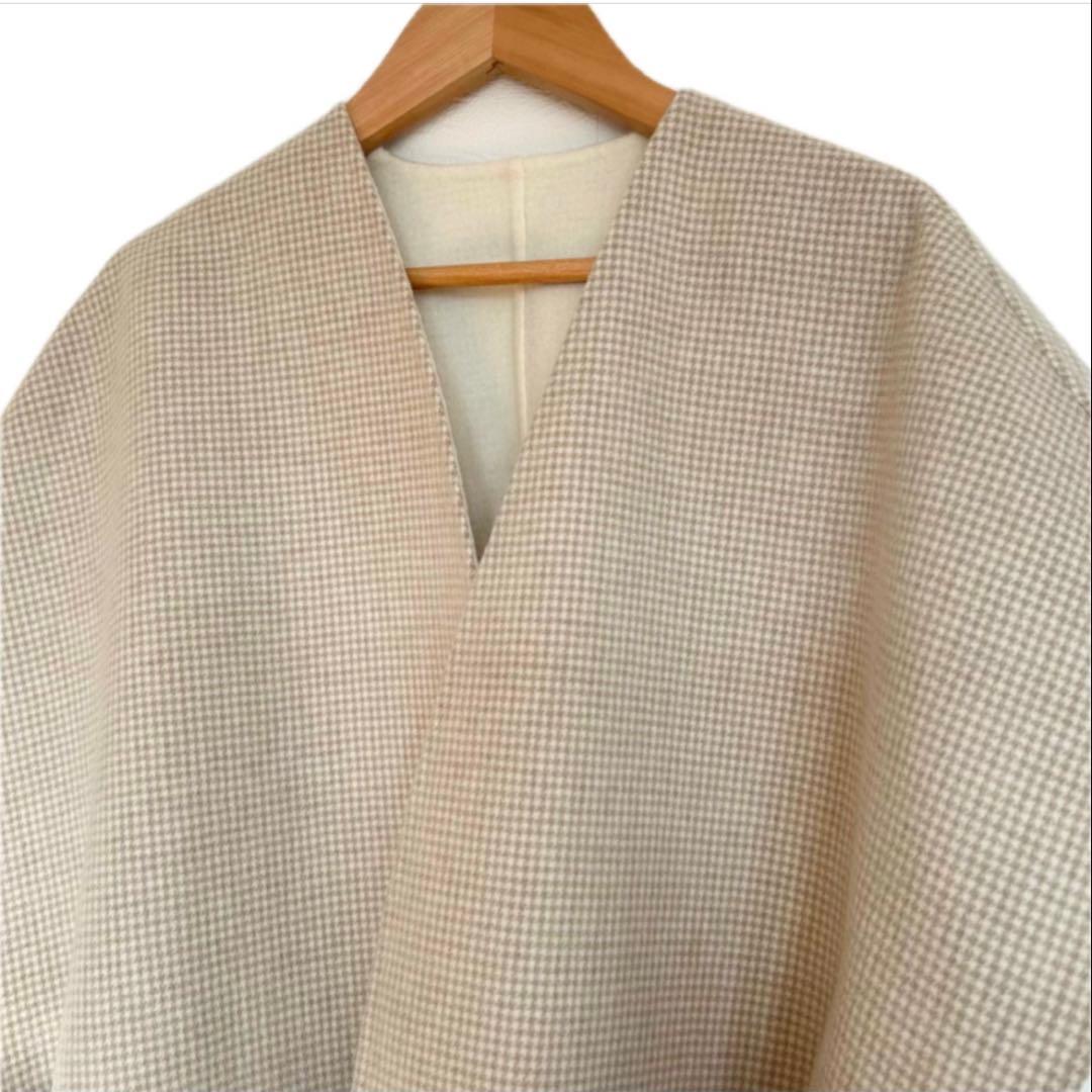 ドゥロワー　ハウンドトゥースリバージレ　23AW　定価15万　アイボリー