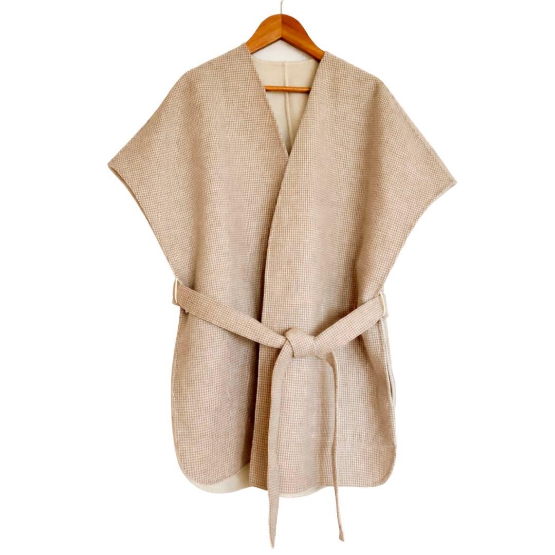 ドゥロワー　ハウンドトゥースリバージレ　23AW　定価15万　アイボリー