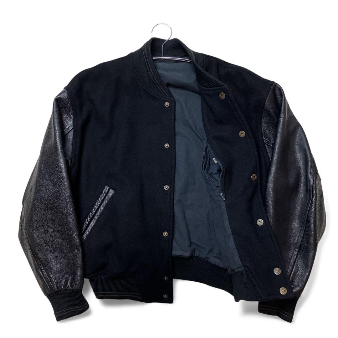 希少/古着/80s〜90s/ DOMON/ドモン/スタジャン/本革/M（大きめ）