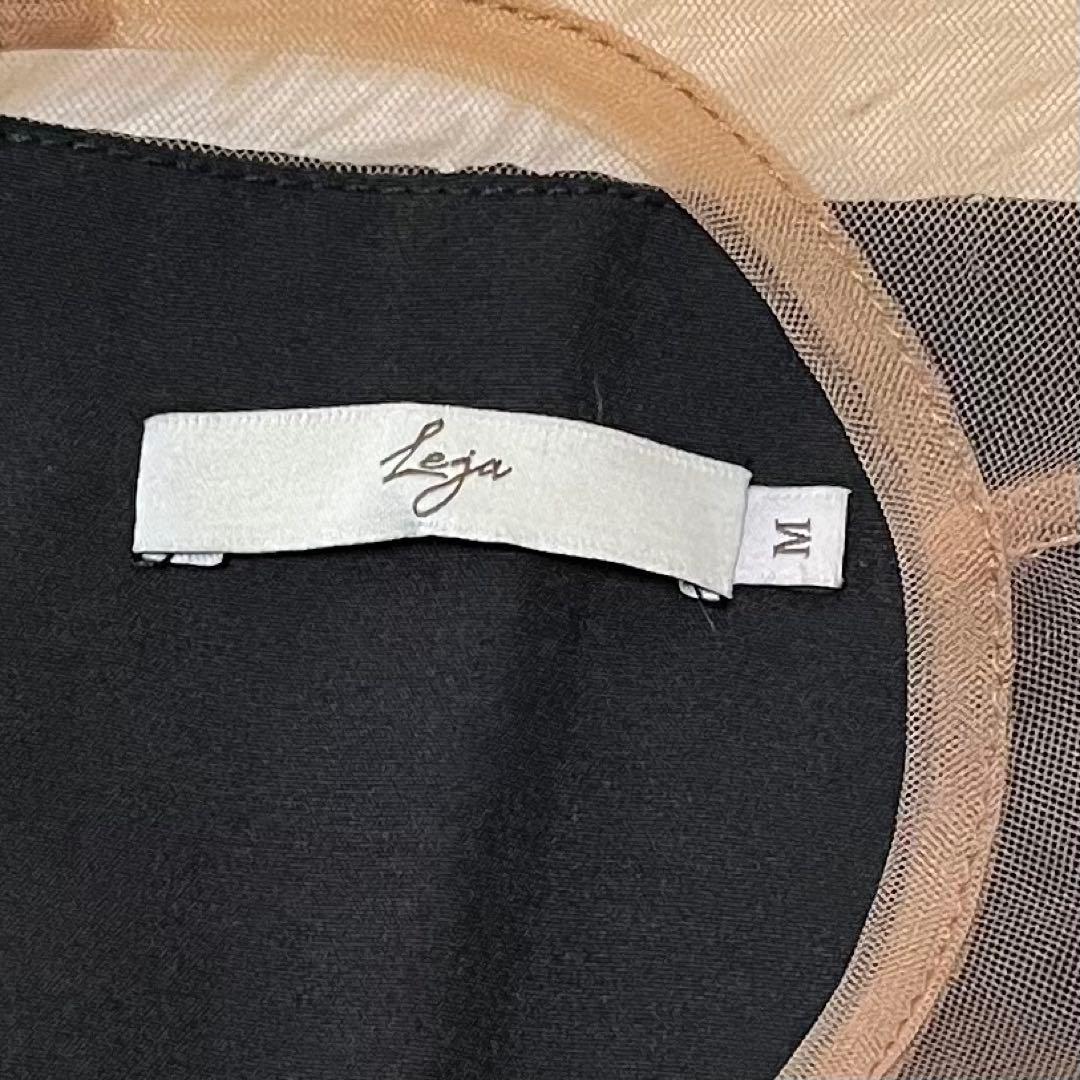 LEJAレジャオープンショルダーチュールストーン IラインドレスMブラック結婚式