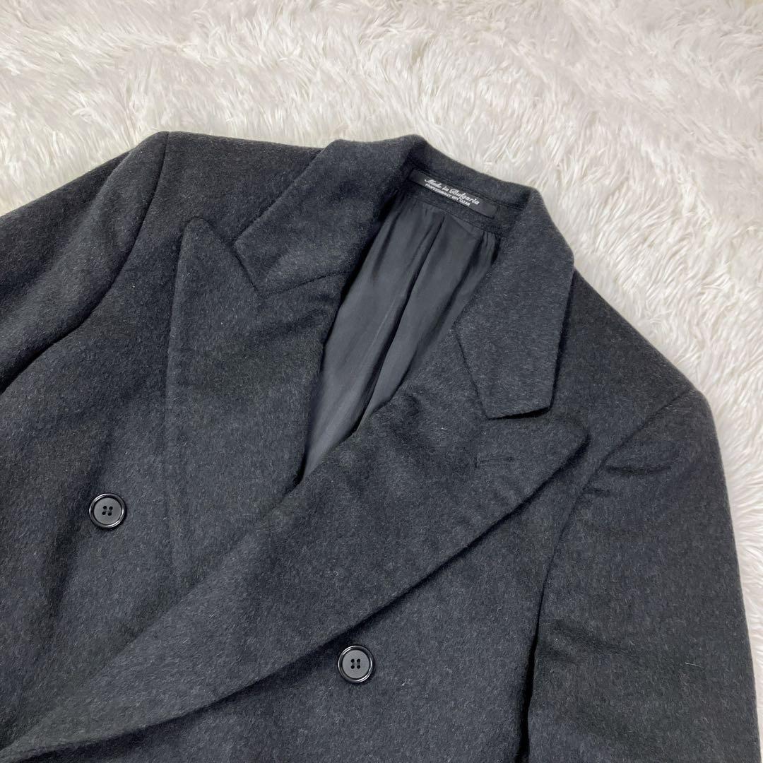 ヴィンテージ　ダブルチェスターコート　カシミヤ混　L相当