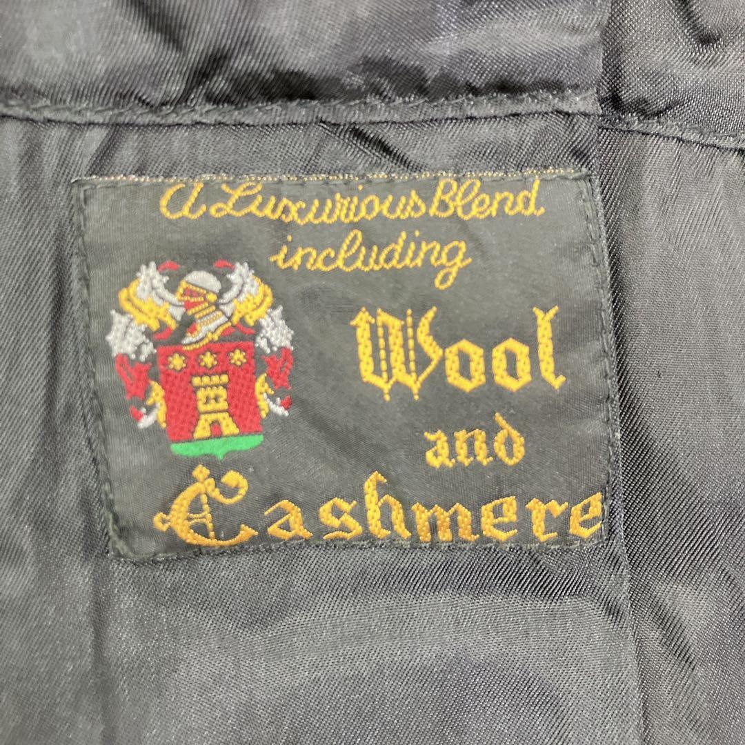 ヴィンテージ　ダブルチェスターコート　カシミヤ混　L相当