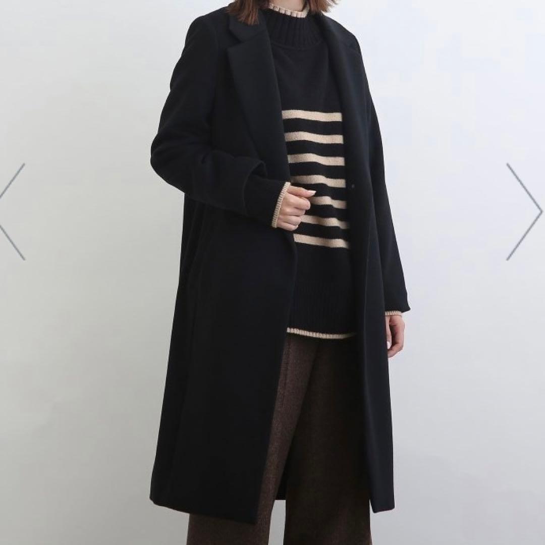 INDIVI ウール100% チェスターコート ロングコート