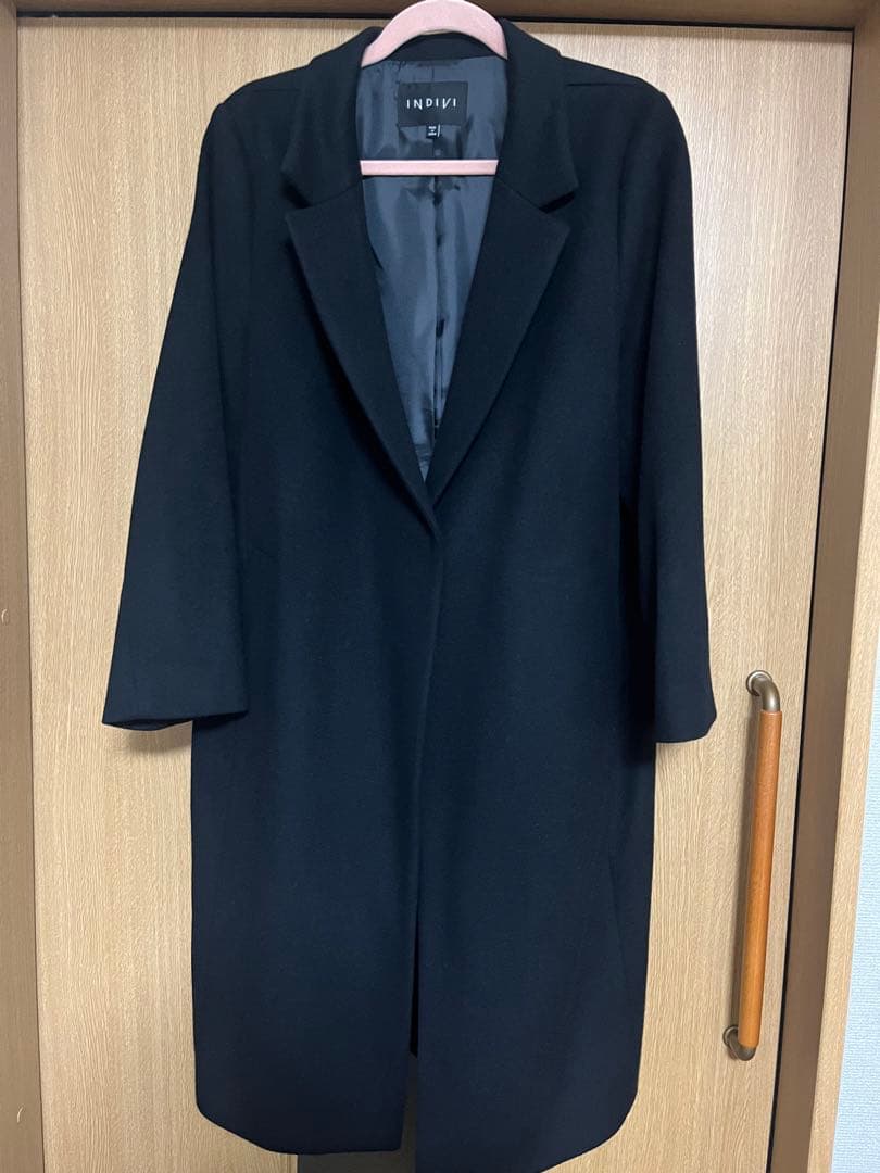 INDIVI ウール100% チェスターコート ロングコート