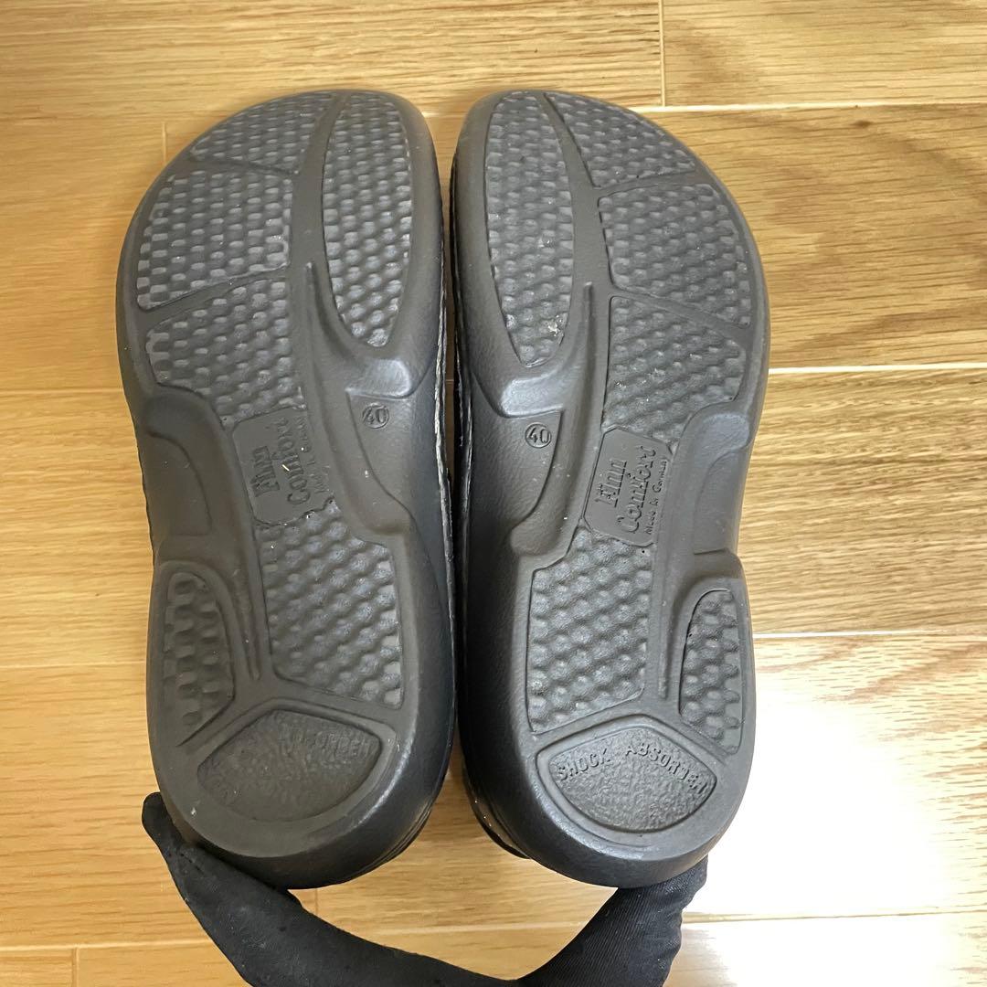 未使用に近い フィンコンフォート レザーシューズ ストラップ ブラック ドイツ製