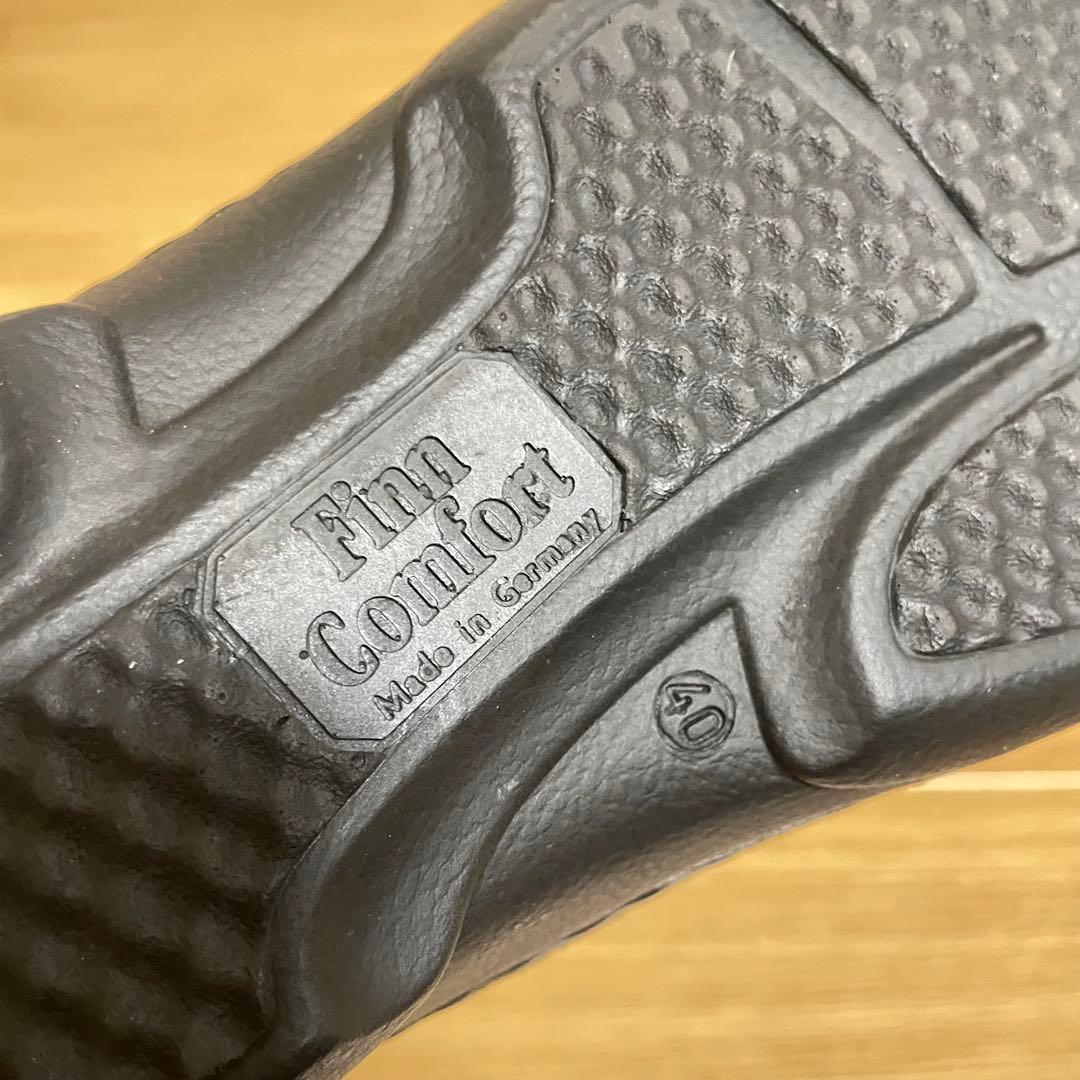 未使用に近い フィンコンフォート レザーシューズ ストラップ ブラック ドイツ製