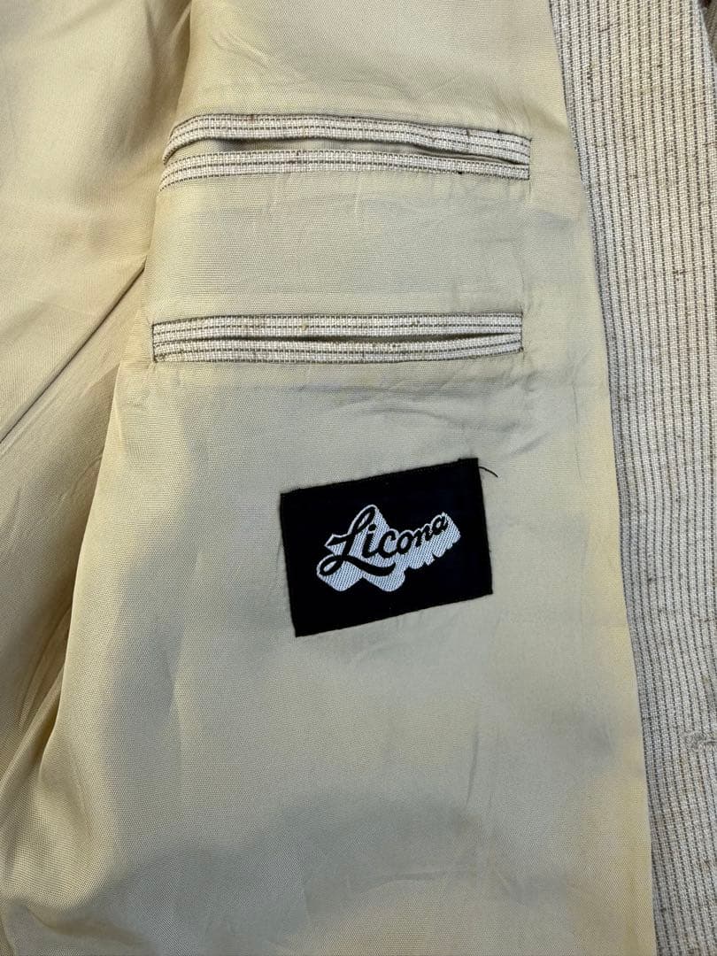 70s セットアップ　ベージュ 2ボタンスーツ スラックス　成人式