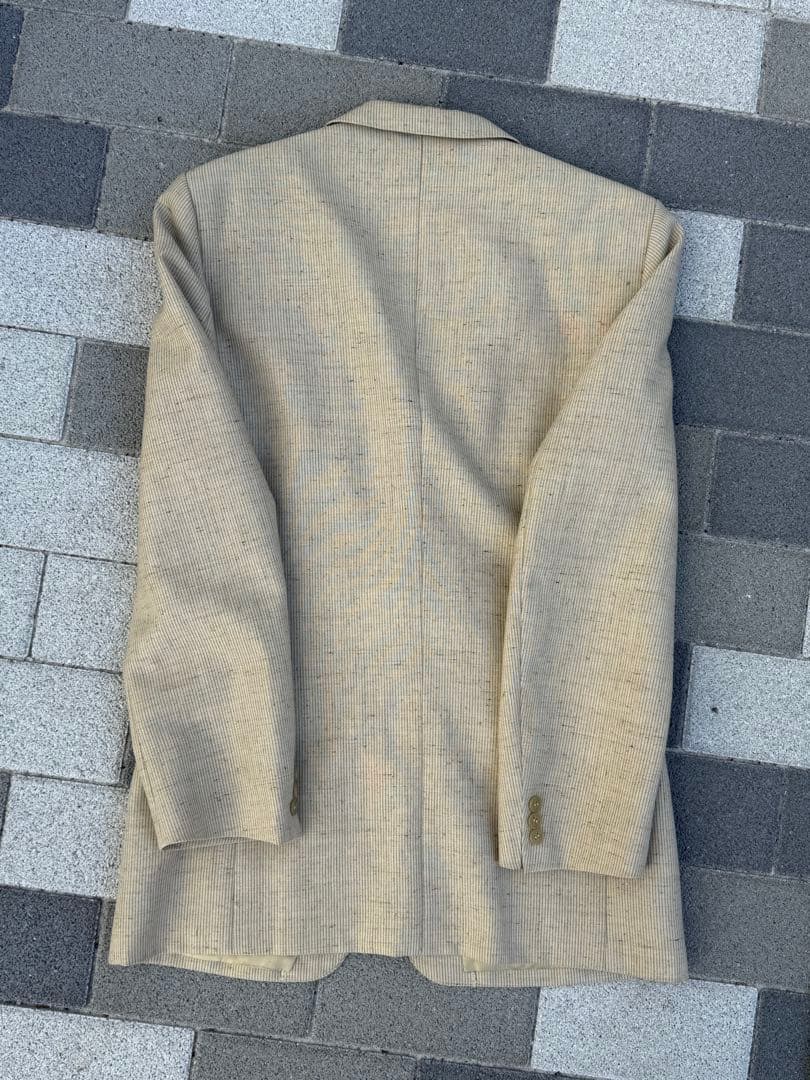 70s セットアップ　ベージュ 2ボタンスーツ スラックス　成人式