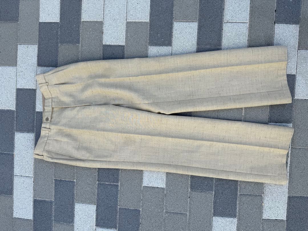 70s セットアップ　ベージュ 2ボタンスーツ スラックス　成人式