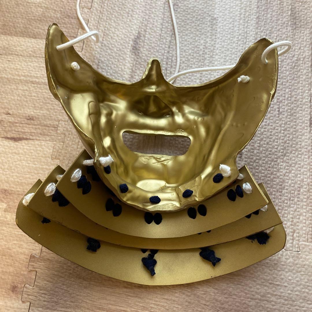 【着用可能】手作り面頬　武具　鎧兜　甲冑　等身大　半頬　　mempo mask