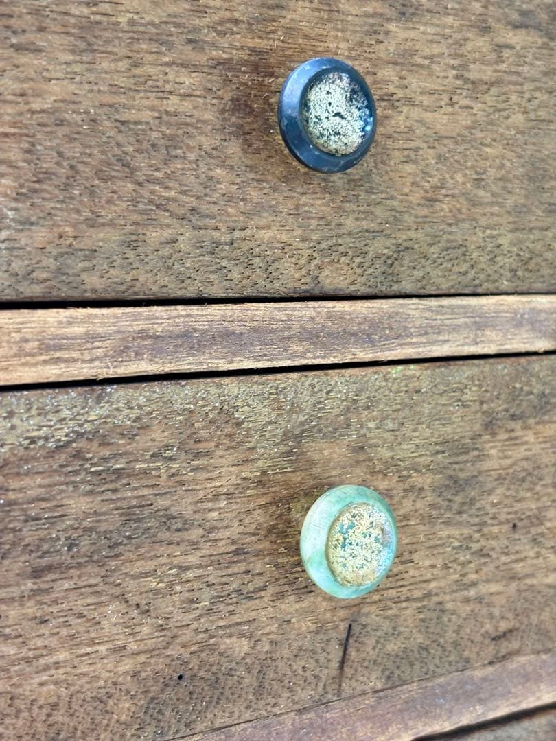 木味の小引き出し5段 レトロインテリア収納　レトロ雑貨好きに