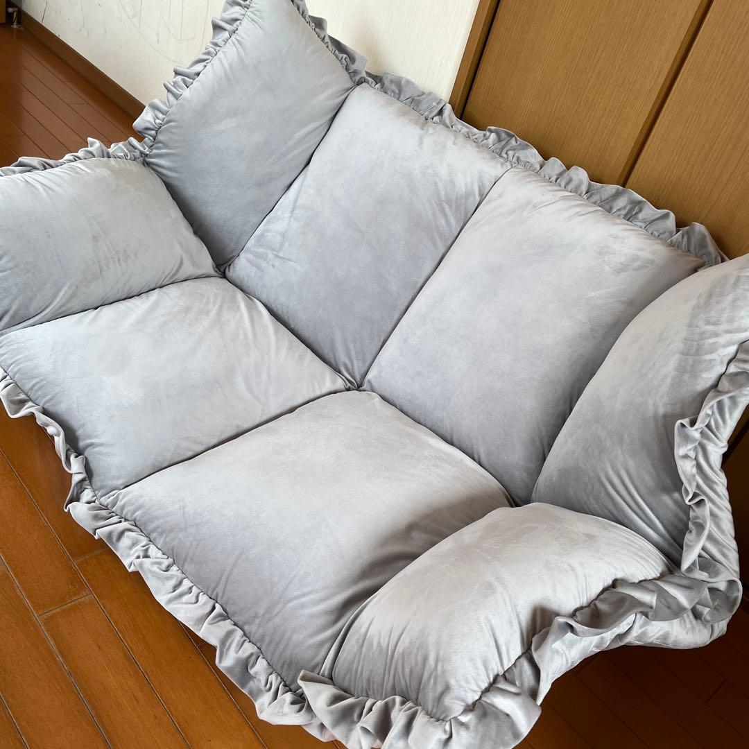 【引き取り限定】Francfranc カラン 【美品】フロアソファーグレー