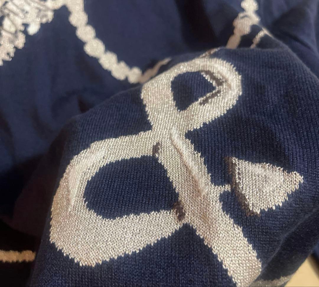 超美品！アンパスィネイビー 長袖ニット セーターM