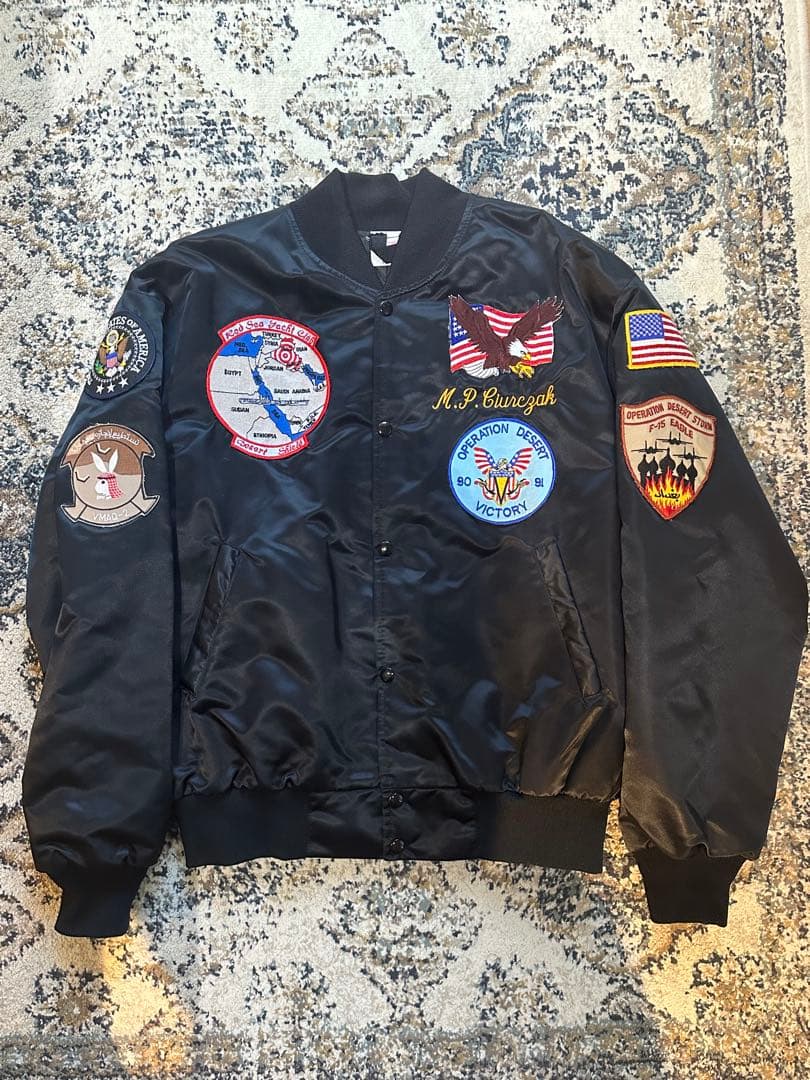 【古着】MA-1 フライトジャケット　ナイロンジャケット