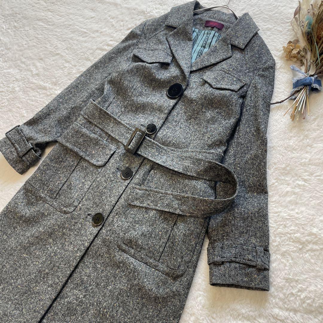 KENZO ケンゾー ウールブレンドチェスターコート ベルト付き 派手裏地