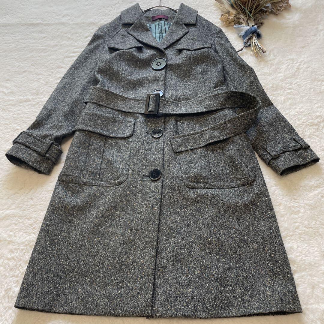 KENZO ケンゾー ウールブレンドチェスターコート ベルト付き 派手裏地