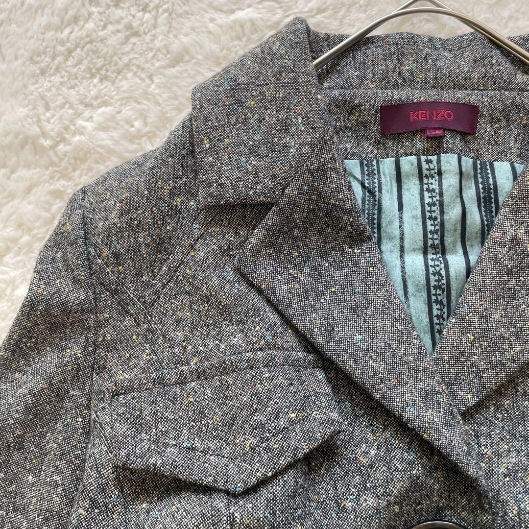 KENZO ケンゾー ウールブレンドチェスターコート ベルト付き 派手裏地
