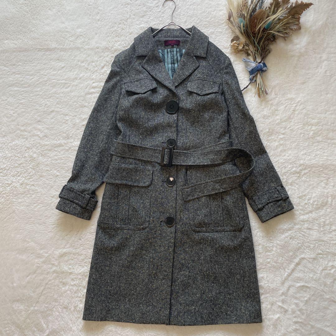 KENZO ケンゾー ウールブレンドチェスターコート ベルト付き 派手裏地