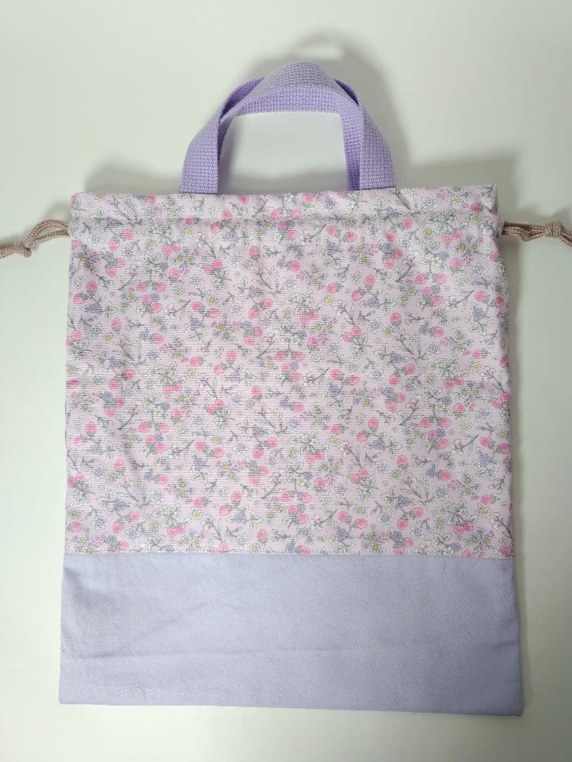 入園入学 レッスンバッグ 上履き入れ 靴袋 防災頭巾入れ いちご花柄