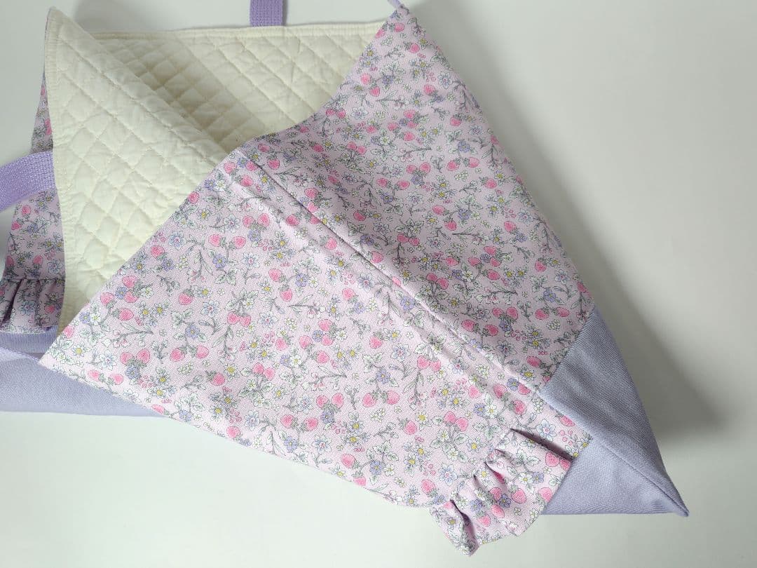 入園入学 レッスンバッグ 上履き入れ 靴袋 防災頭巾入れ いちご花柄