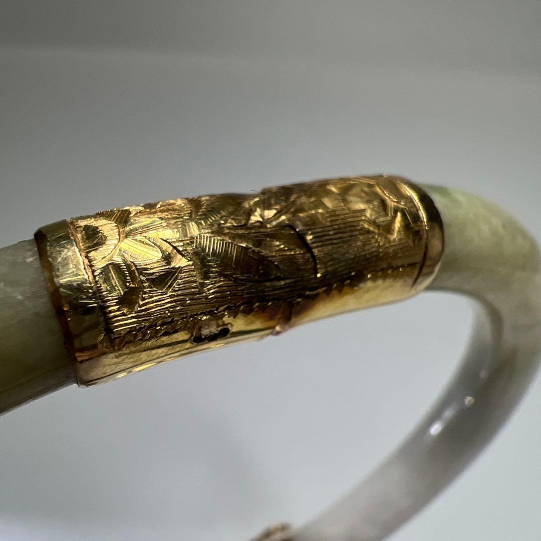 14K刻印　翡翠バングル　31g 東Y8-0109☆2Fトヒチサ