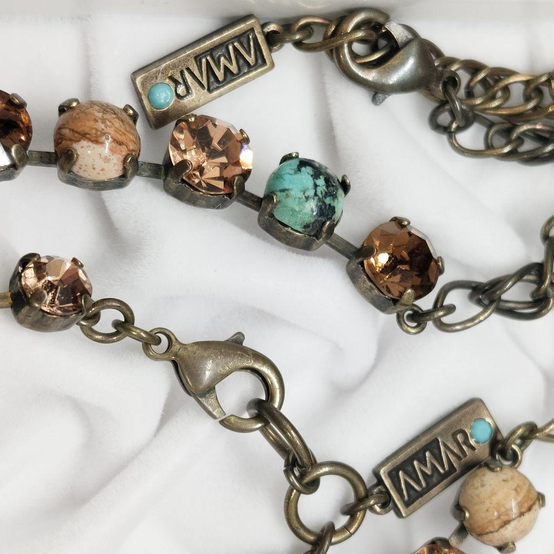 【美品】アマーロ AMARO ネックレス+ブレスレットセット 天然石 ターコイズ