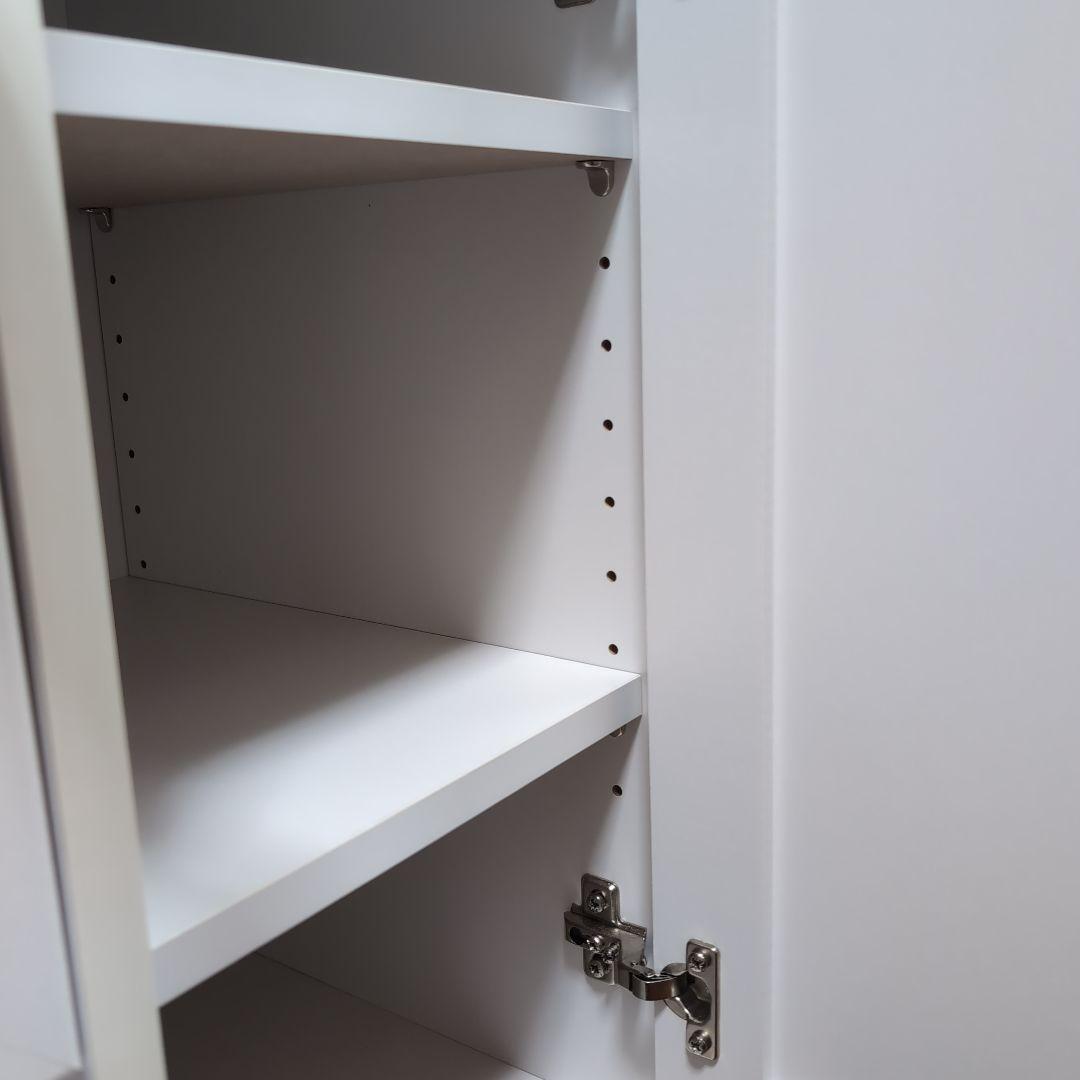 ホワイトキャビネット 3引き出し クリスタル取っ手