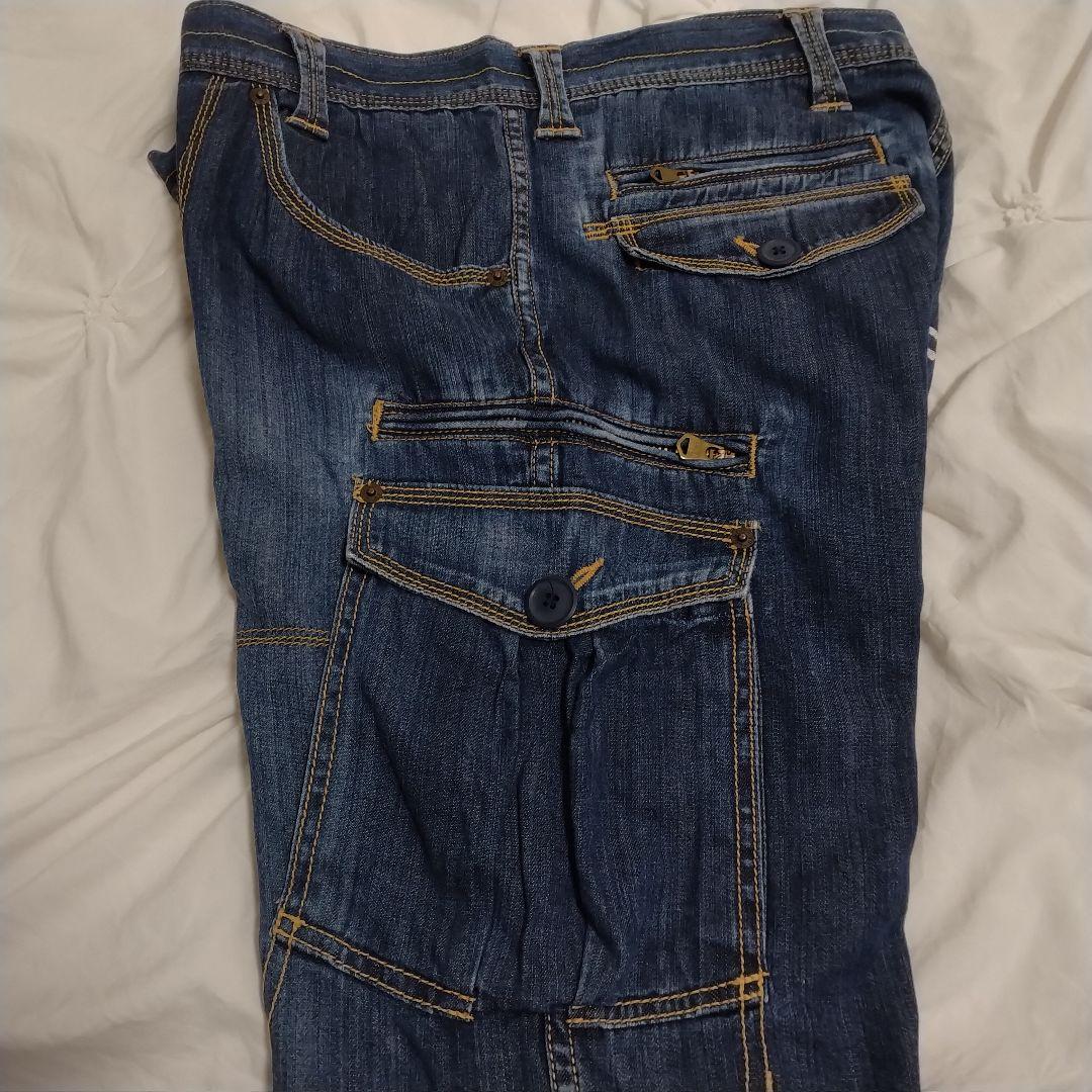 希少 W34 リーバイス502 ペイントデニムパンツ カーゴパンツ ワークパンツ