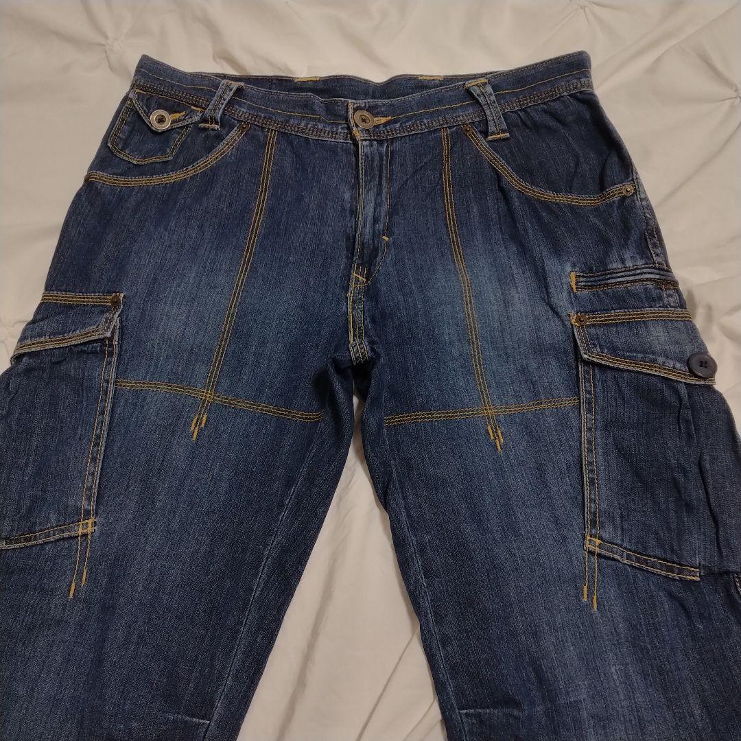 希少 W34 リーバイス502 ペイントデニムパンツ カーゴパンツ ワークパンツ