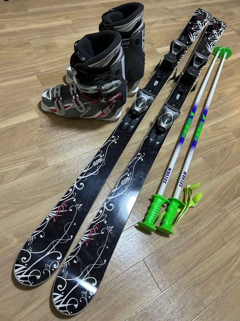 HARTカービングスキーセット女性用 板160cm、靴26〜26.5cm 中古