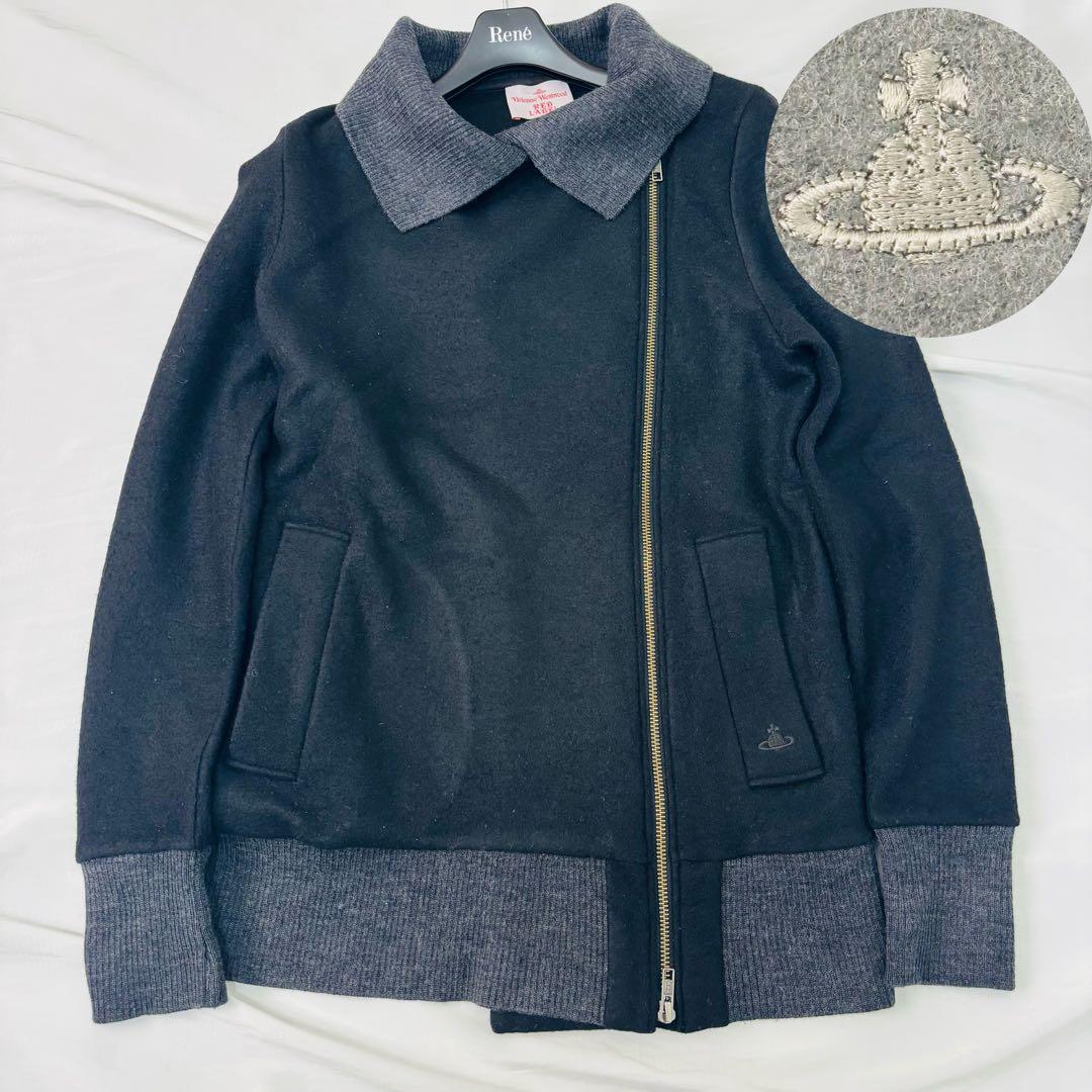 美品 ヴィヴィアンウエストウッドレッドレーベル ライダース ニット オーブロゴ