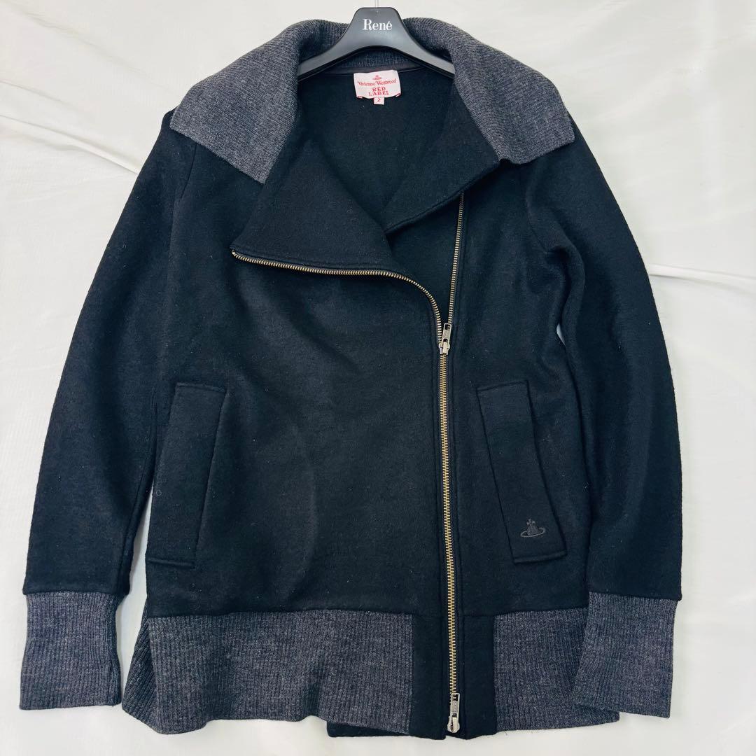 美品 ヴィヴィアンウエストウッドレッドレーベル ライダース ニット オーブロゴ