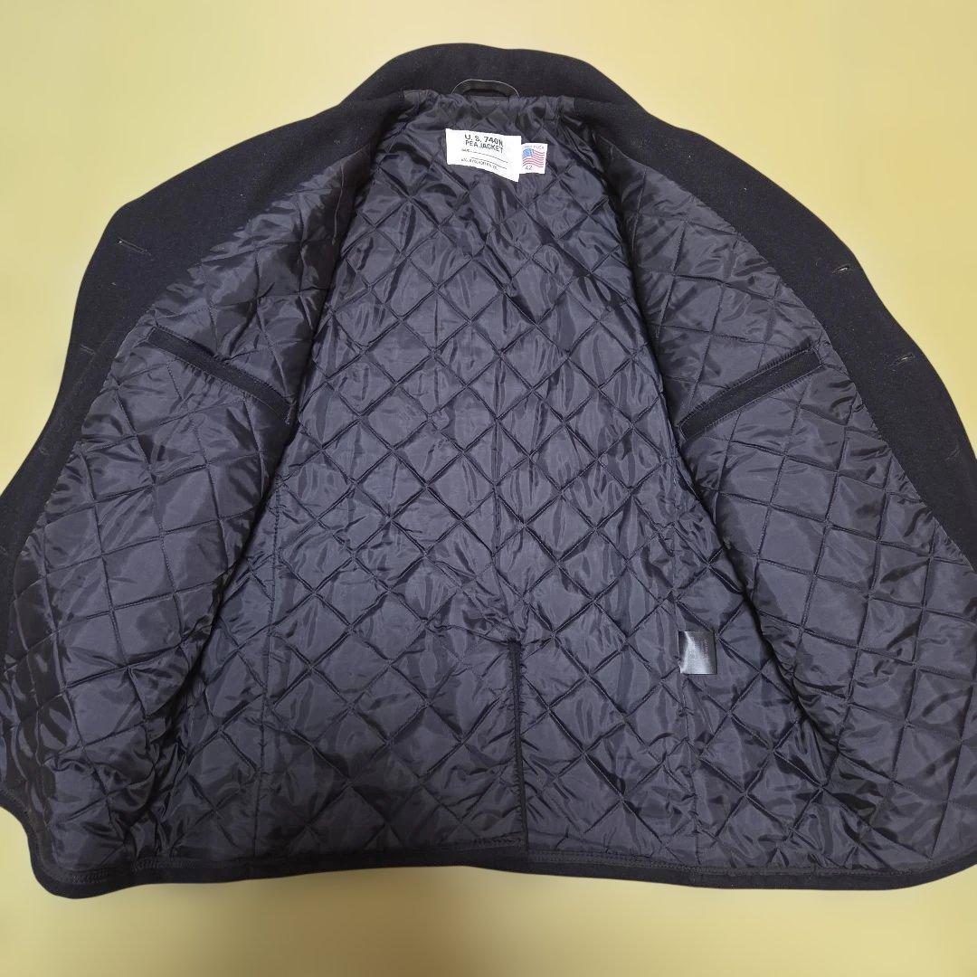 新品同様 USA製 schott U.S.740N ピーコート 42 XL 黒