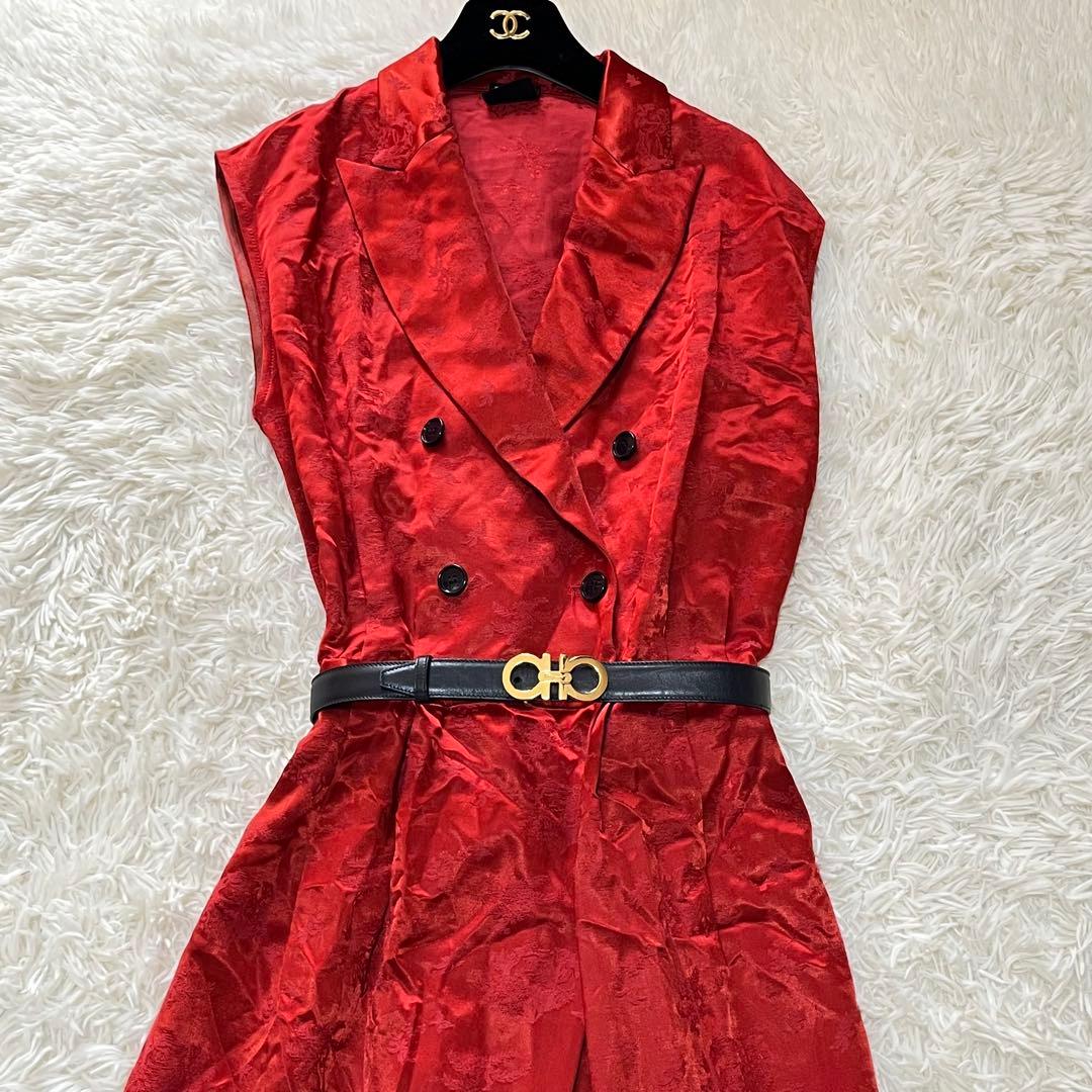 【美品】定価13万　ケイタマルヤマ　オリエンタルガーデンジャガード　レッド