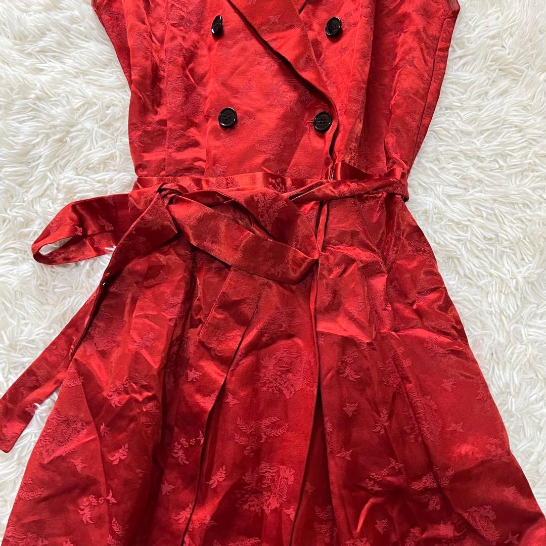 【美品】定価13万　ケイタマルヤマ　オリエンタルガーデンジャガード　レッド