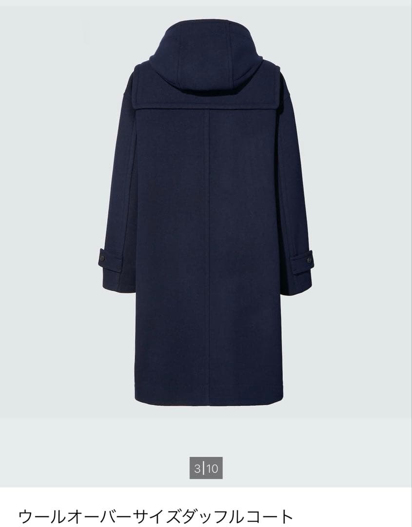 【新品未使用】ユニクロ　+J ウールオーバーサイズダッフルコート　ブラック M