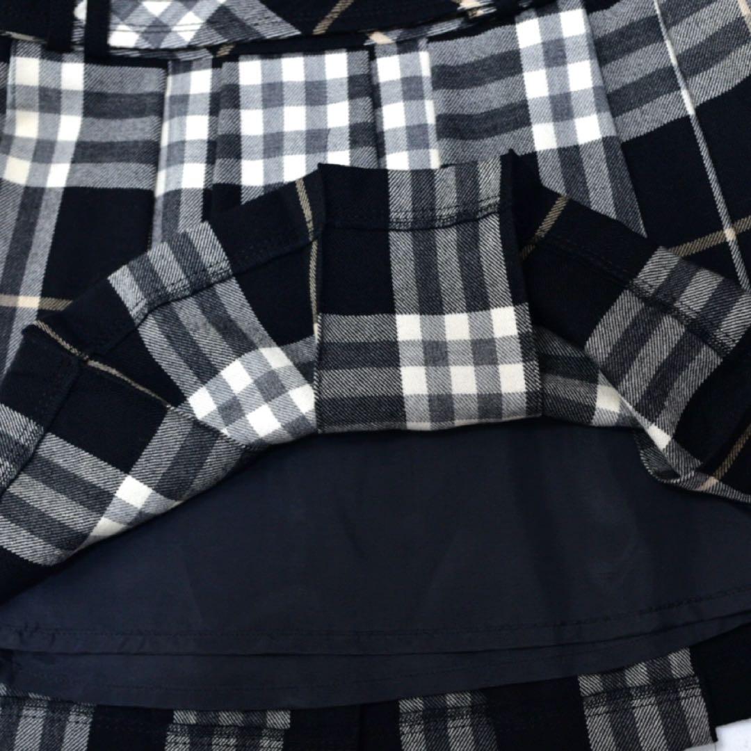 バーバリーブルーレーベル　チェック　ミニスカート　プリーツ　ダブルベルト　36