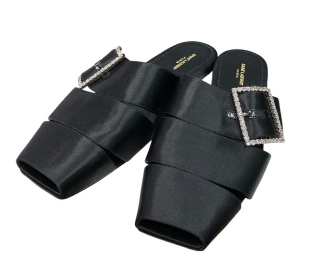 サンローラン 23ss サテン ミュール 41