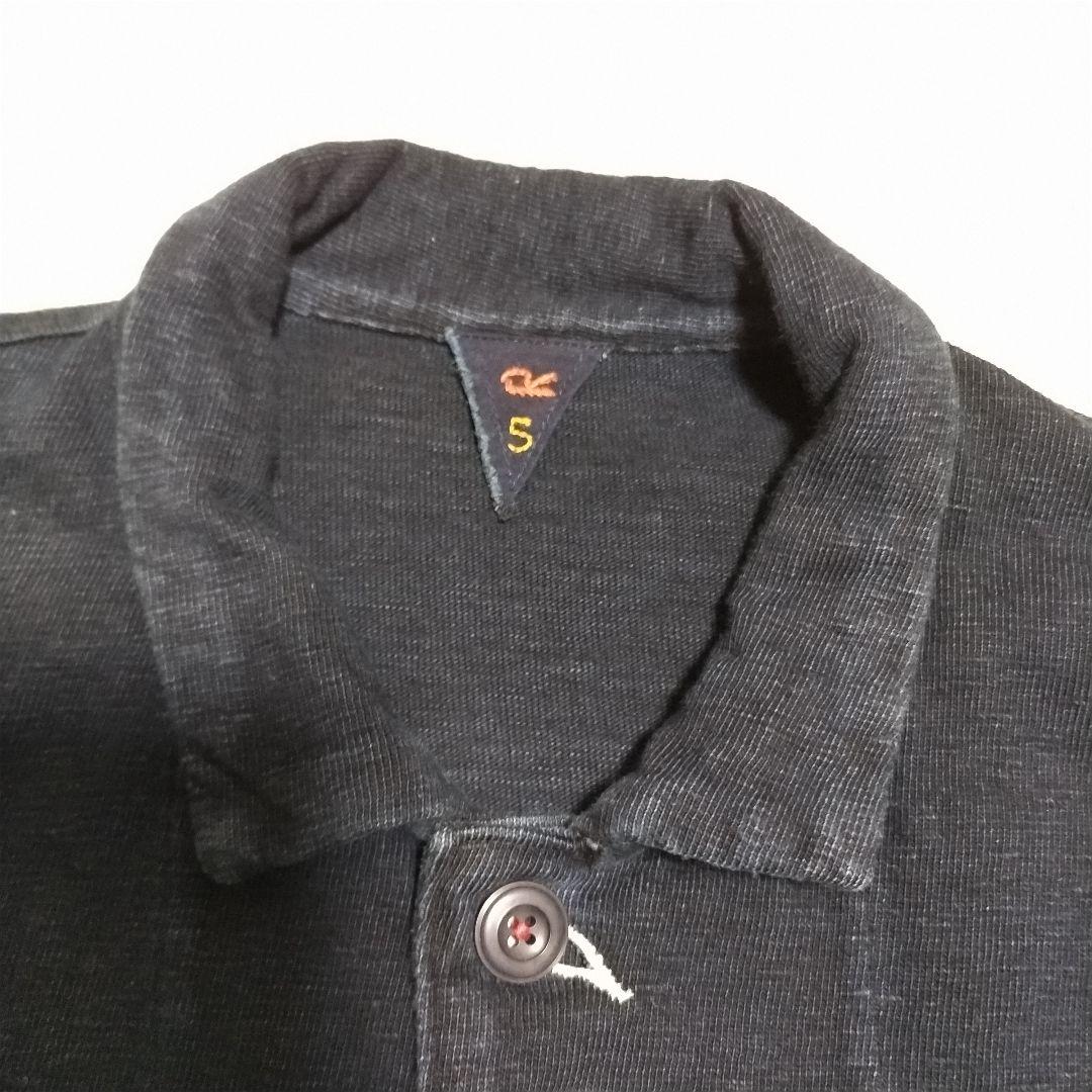 45R インディゴ染め　スウェットデニムジャケット　5 R刺繍入り　大きいサイズ