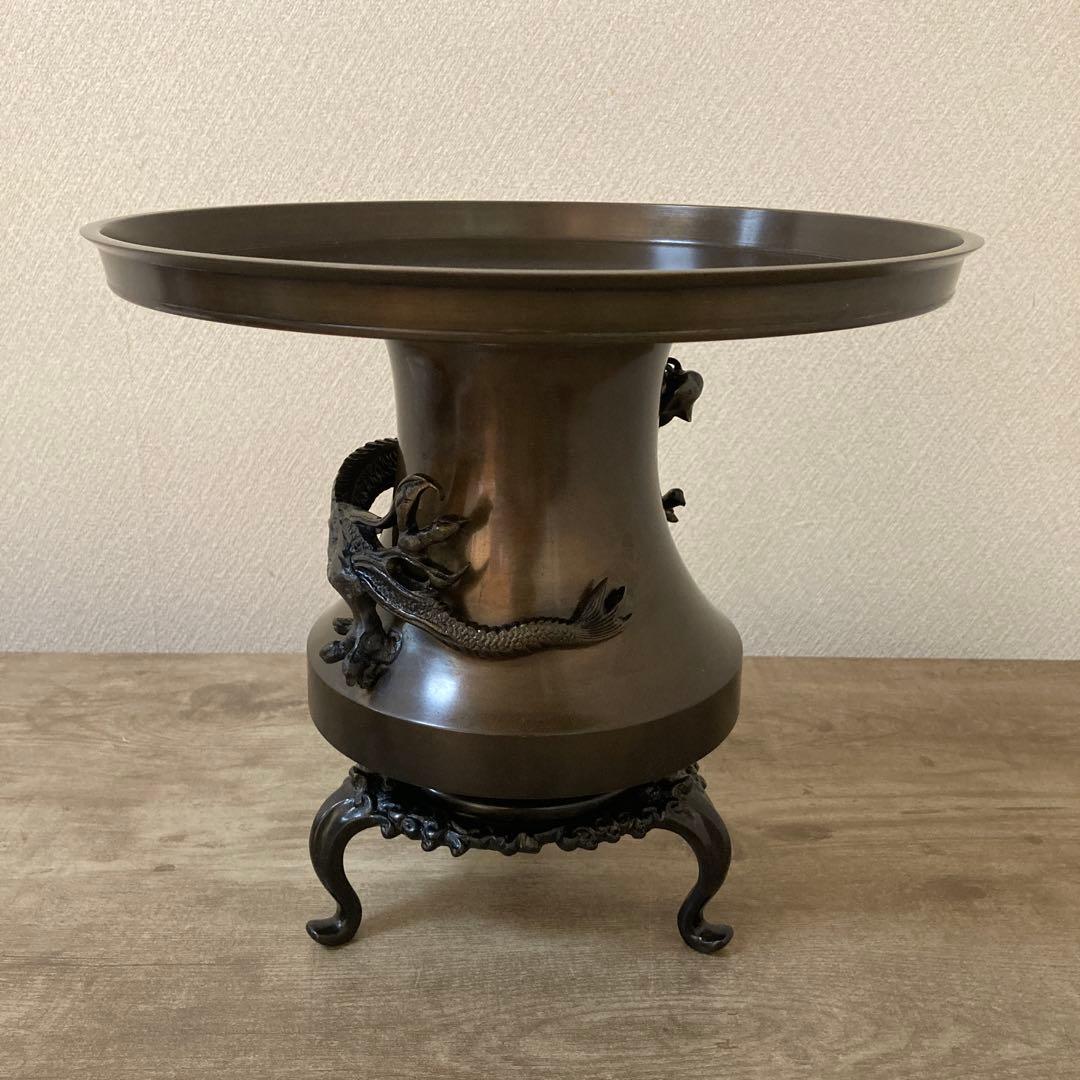 高岡銅器　薄端　中光　花器　茶道具〈検 池坊　華道　いけ花