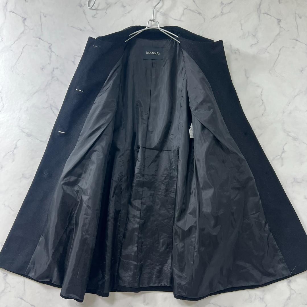 極美品 マックスマーラ 襟ベロア チェスターコート Aライン ウール B1493