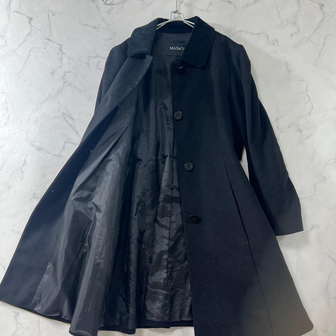 極美品 マックスマーラ 襟ベロア チェスターコート Aライン ウール B1493