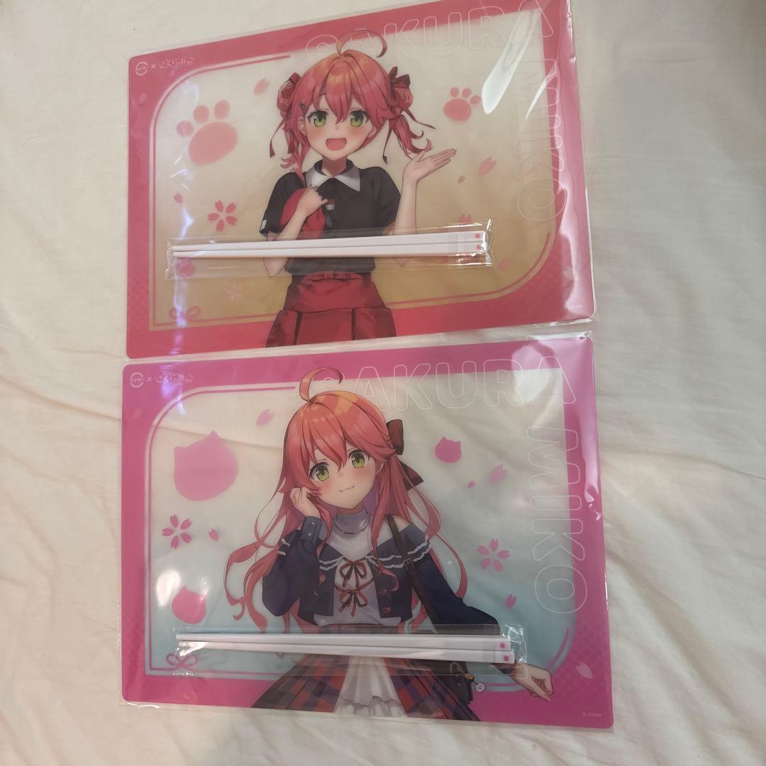 スシロー　さくらみこ ランチョンマット 箸セット