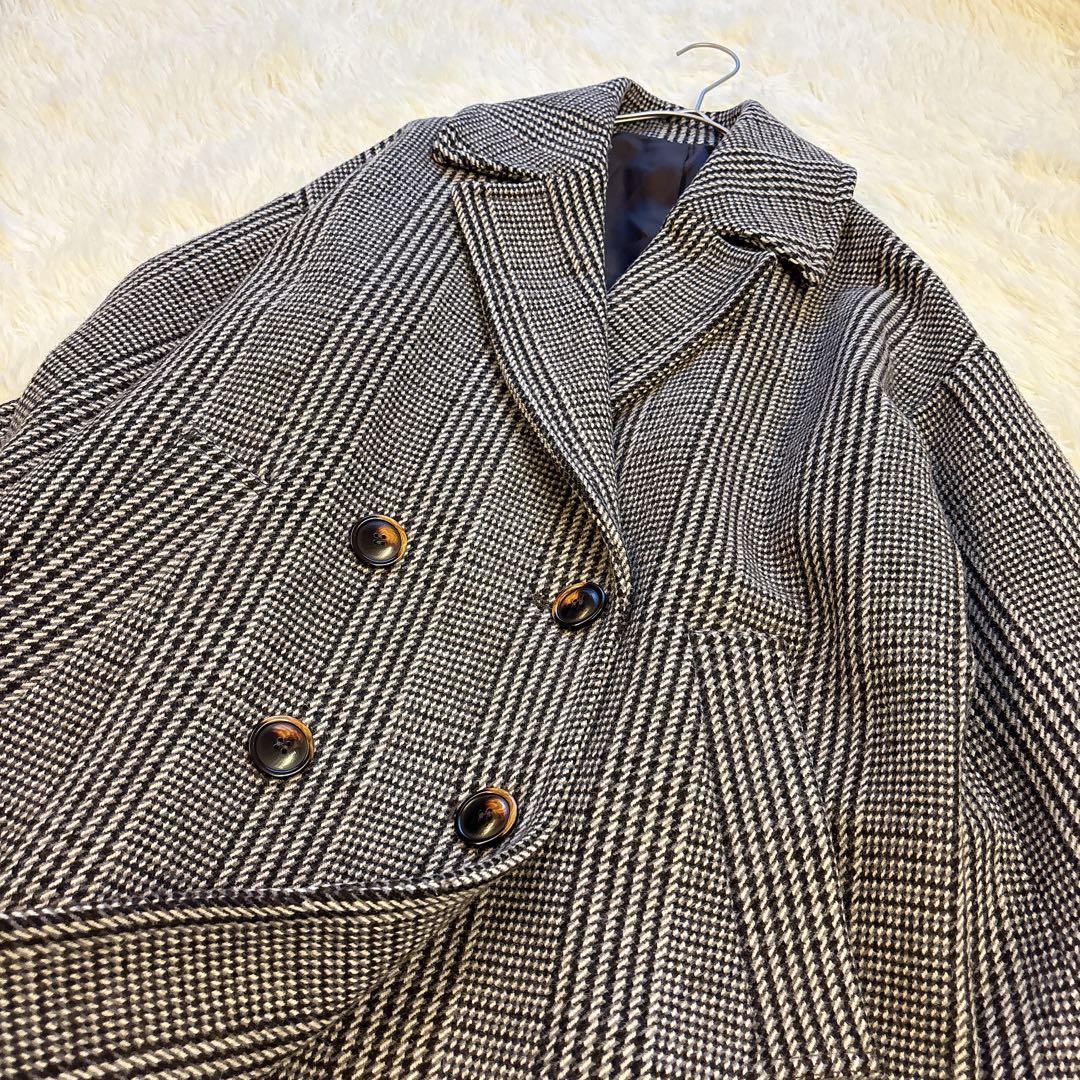 【極美品】ジャーナルスタンダードレリューム　ダブルカラー　チェックコート 茶