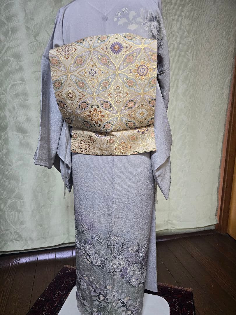 辻ヶ花　作家物　訪問着　一つ紋　高級袋帯　 正絹　フルセット　パールトーン加工