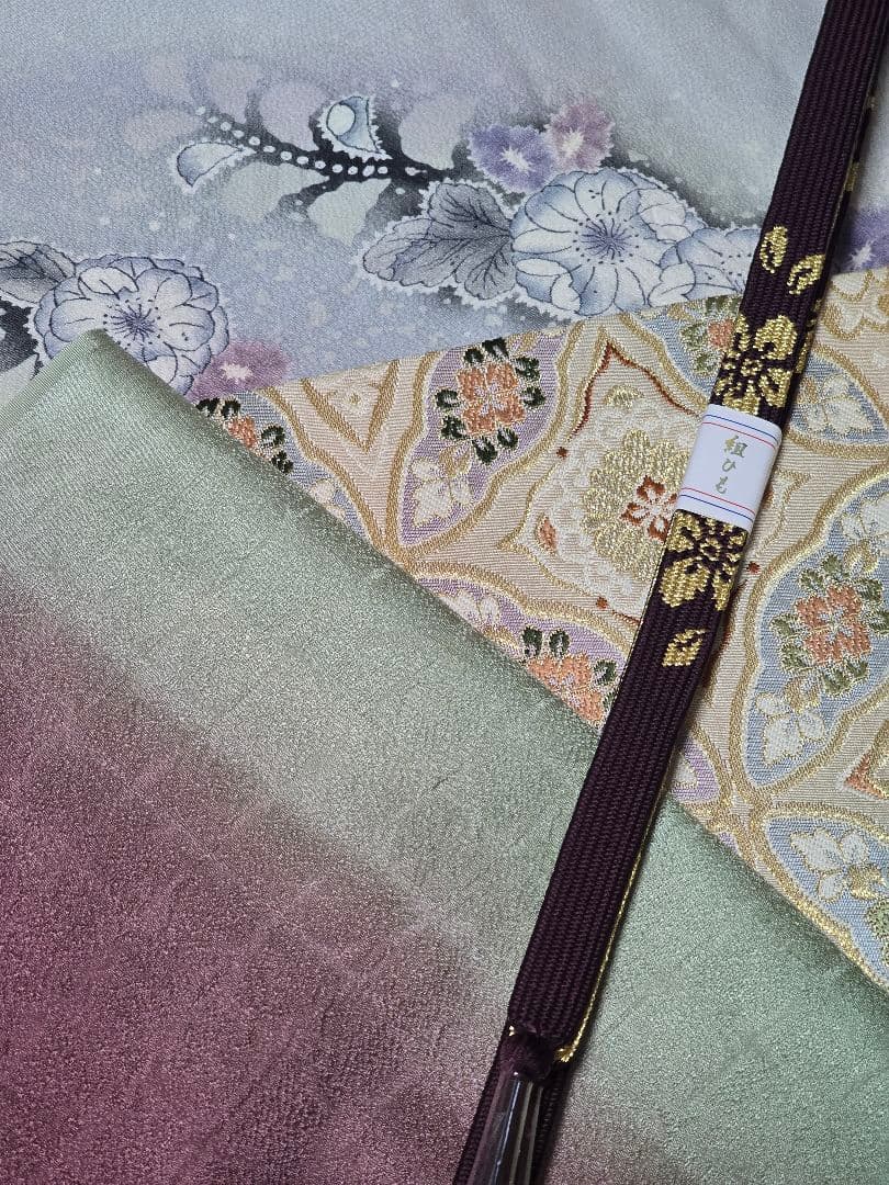 辻ヶ花　作家物　訪問着　一つ紋　高級袋帯　 正絹　フルセット　パールトーン加工