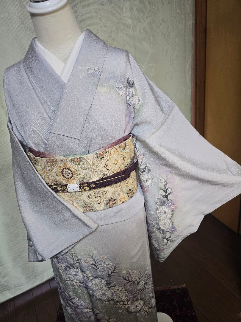 辻ヶ花　作家物　訪問着　一つ紋　高級袋帯　 正絹　フルセット　パールトーン加工