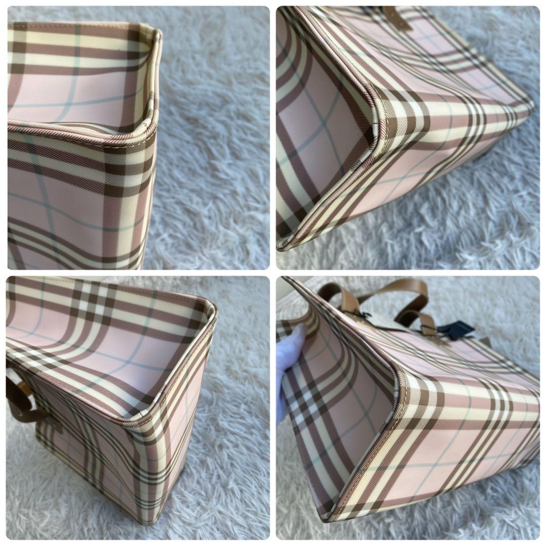 バーバリーロンドン　ピンクベージュ　トートバッグ　ノバチェック　保存袋付き